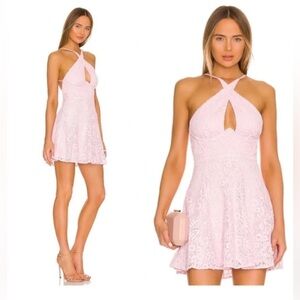 For Love And Lemons Lavender Lace Mini Dress